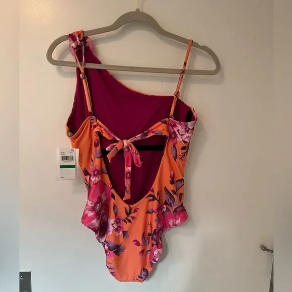 Becca by Rebecca Virtue one shoulder floral print one piece swimsuit - Picture 2 of 4